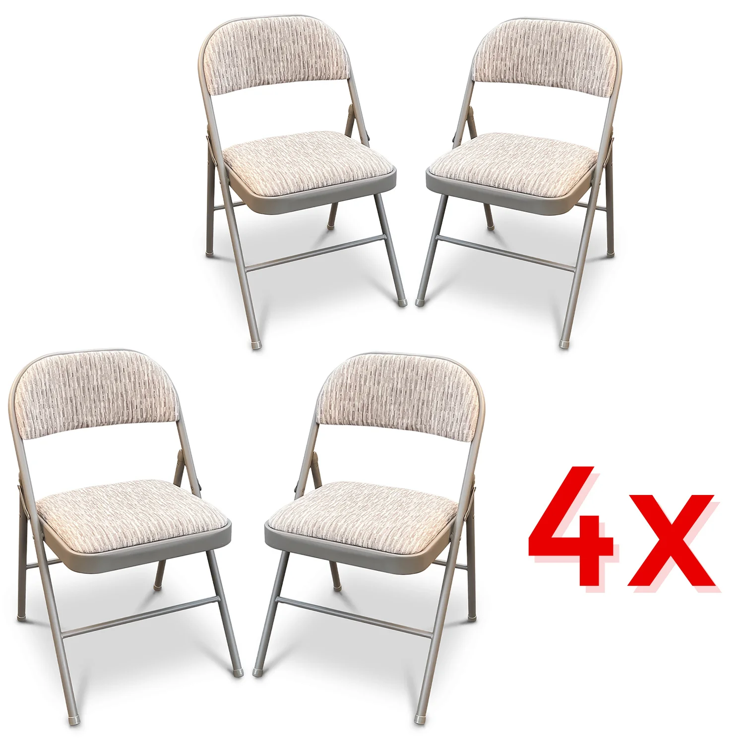 Set Of 4 Deluxe Fabric Padded with Heavy Duty Steel Metal Frame Folding Back Rest Chair for Home Garden Office Computer Desk
Set Of 4 Deluxe Fabric Padded with Heavy Duty Steel Metal Frame Folding Back Rest Chair for Home Garden Office Computer Desk