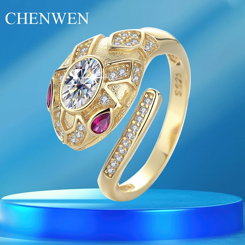 CHENWEN 1CT s925 Sterling Silver VVS1 Moissanite Ring for women Adjustable Fashion Serpentine 10-finger ring plated in 18K gold
CHENWEN 1CT s925 Sterling Silver VVS1 Moissanite Ring for women Adjustable Fashion Serpentine 10-finger ring plated in 18K gold