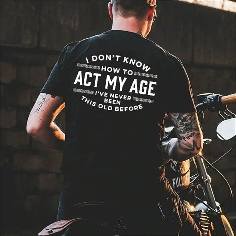 Men's Summer Fun “My Age” Monogram Printed T Shirt Loose Large Size Casual Round Neck Short Sleeve T Shirt Casual Clothing
Men's Summer Fun “My Age” Monogram Printed T Shirt Loose Large Size Casual Round Neck Short Sleeve T Shirt Casual Clothing