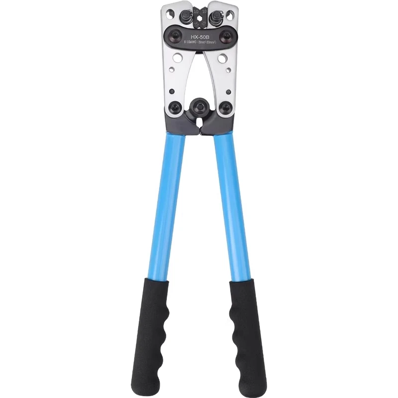 Клещи для опрессовки HX-50B, 6-50 мм, AWG1-10, для медных кольцевых наконечников, неизолированных кабелей, клемм аккумуляторов, инструмент для опрессовки кабельных наконечников
Клещи для опрессовки HX-50B, 6-50 мм, AWG1-10, для медных кольцевых наконечников, неизолированных кабелей, клемм аккумуляторов, инструмент для опрессовки кабельных наконечников