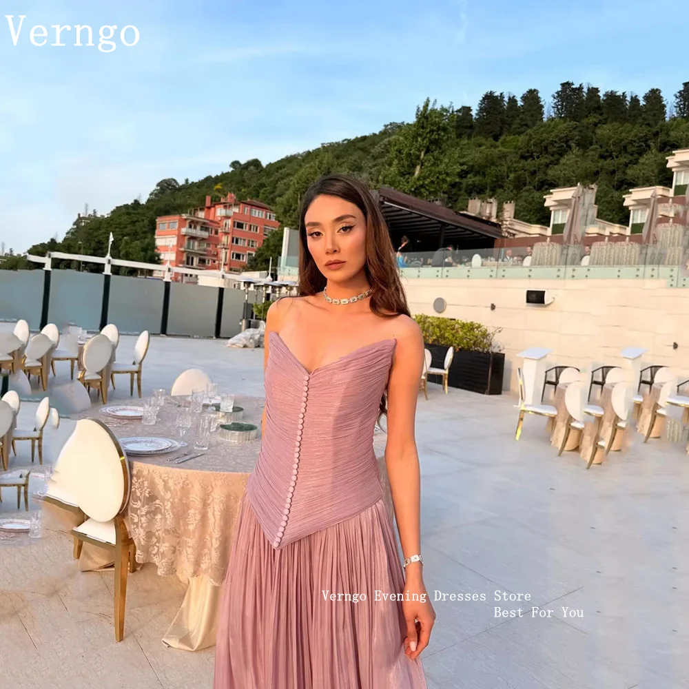 Verngo Purple Shiny Evening Dress Srapless A Line Ruched Botton Holiday Prom Gowns Pleated Wedding Party Dress Customized
Verngo Purple Shiny Evening Dress Srapless A Line Ruched Botton Holiday Prom Gowns Pleated Wedding Party Dress Customized