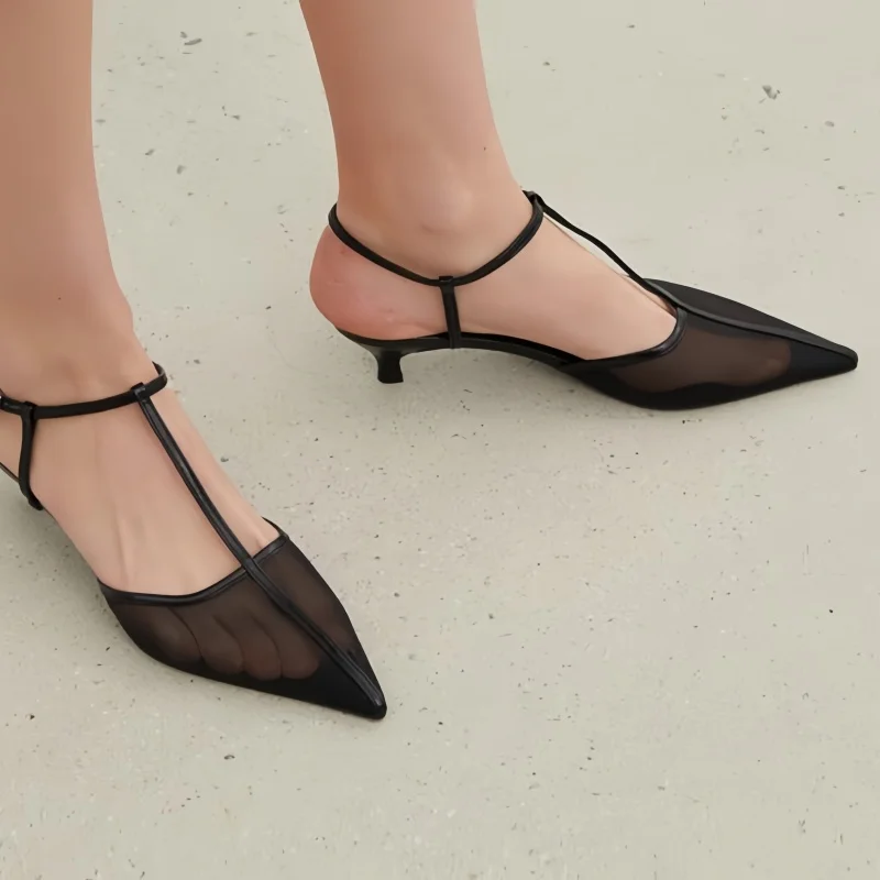 Mesh Shoes for Ladies Pointed Toes Women Kitten Heels Ankle Strap Solid Female Sandals Solid Chassure Femme Buckle Zapatos Mujer
Mesh Shoes for Ladies Pointed Toes Women Kitten Heels Ankle Strap Solid Female Sandals Solid Chassure Femme Buckle Zapatos Mujer