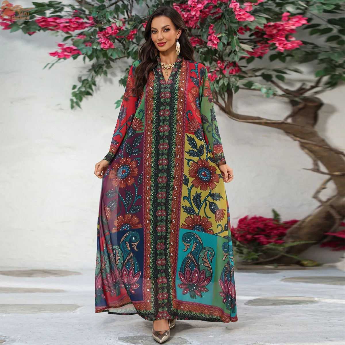 Uni Роскошное женское вечернее платье Дубай Абаи с цветочным принтом и стразами Кафтан Marocain Femme
Uni Роскошное женское вечернее платье Дубай Абаи с цветочным принтом и стразами Кафтан Marocain Femme