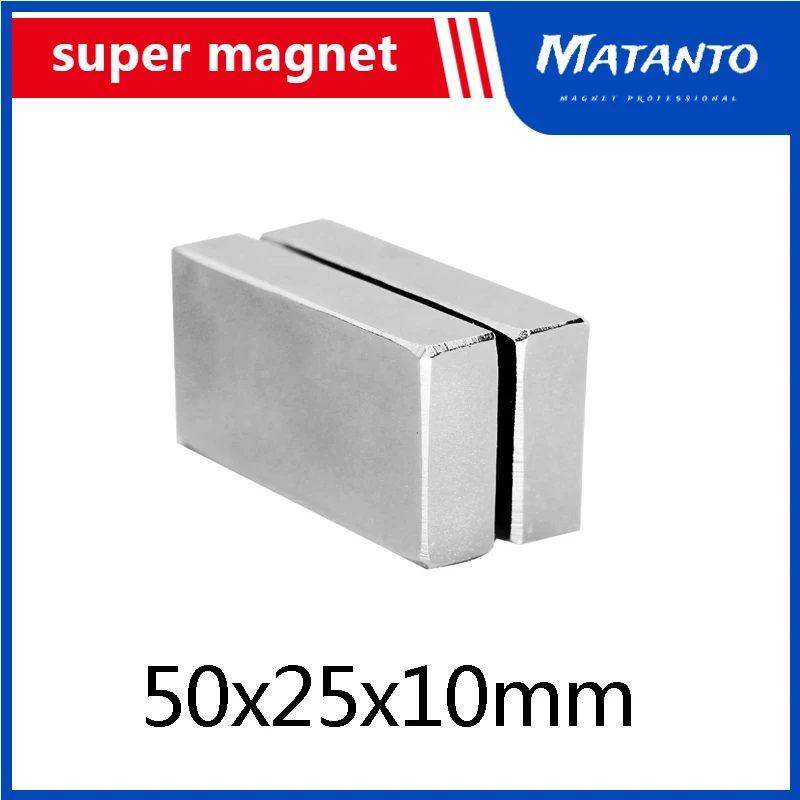 1/2/3PCS N35 Block Powerful Magnets Strip Neodymium Magnet 50x25x10mm Strong Permanent NdFeB Magnetic 50*25*10 mm
1/2/3PCS N35 Block Powerful Magnets Strip Neodymium Magnet 50x25x10mm Strong Permanent NdFeB Magnetic 50*25*10 mm