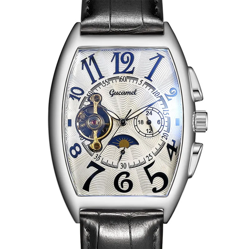 GuTuo Barrel Shape Tourbillon Automatic Mechanical Watch for Men Luxury Skeleton Wristwatch
GuTuo Barrel Shape Tourbillon Automatic Mechanical Watch for Men Luxury Skeleton Wristwatch