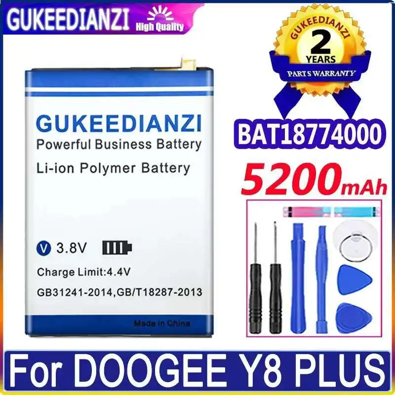 BAT18774000 5200 мАч, хорошая низкая температура для Doogee Y8 Plus Y8Plus, аккумулятор мобильного телефона, замена премиум-класса
BAT18774000 5200 мАч, хорошая низкая температура для Doogee Y8 Plus Y8Plus, аккумулятор мобильного телефона, замена премиум-класса