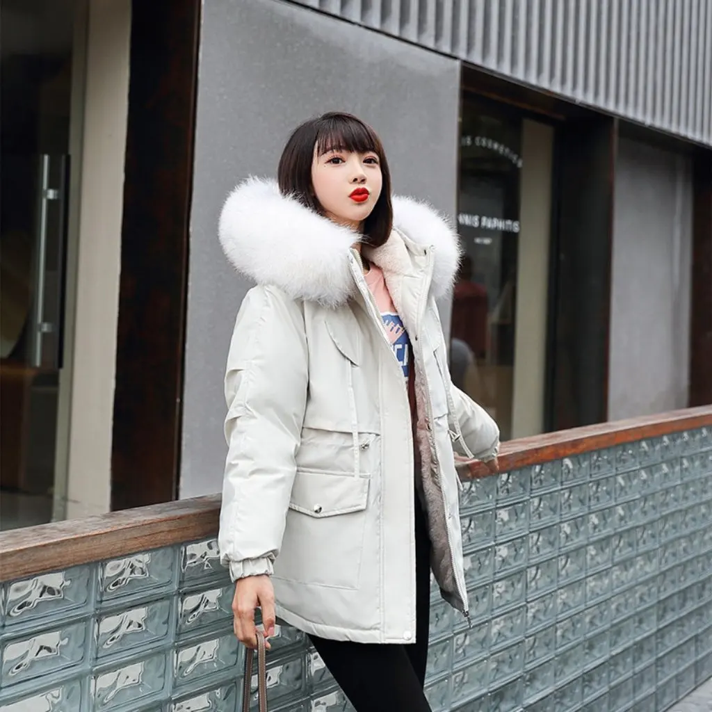 Women's Mid-length Parka Coat Thick Warm Cotton-Padded Korean Style Loose Fit Autumn Winter plus Size Clothing
Women's Mid-length Parka Coat Thick Warm Cotton-Padded Korean Style Loose Fit Autumn Winter plus Size Clothing