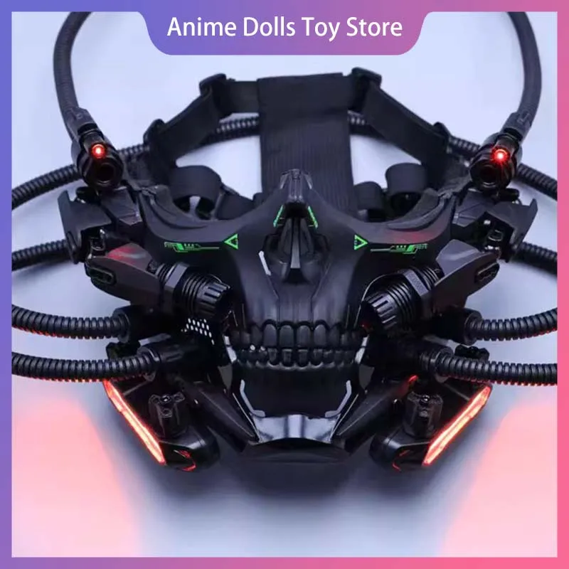 Cyber Punk Skeleton Mask Black Tactics Cos Mask With Lighting Halloween Party Carnival Masquerade Shooting Game Props Adult Gift
Cyber Punk Skeleton Mask Black Tactics Cos Mask With Lighting Halloween Party Carnival Masquerade Shooting Game Props Adult Gift