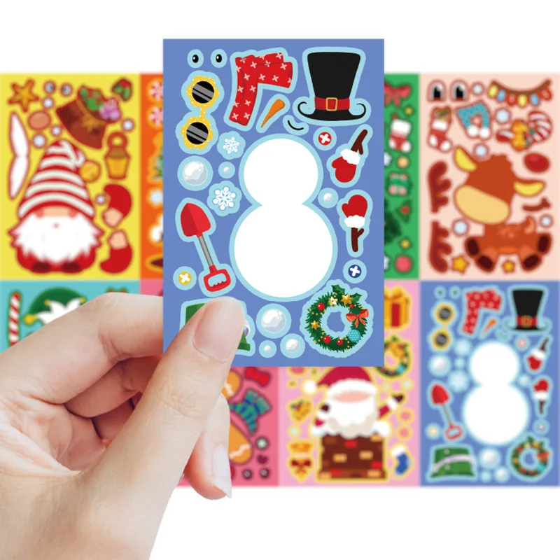 8/16Sheets Cartoon Puzzle Christmas Stickers Make-a-Face Educational Kids Gift Creative Toy Jigsaw Assemble DIY Decals
8/16Sheets Cartoon Puzzle Christmas Stickers Make-a-Face Educational Kids Gift Creative Toy Jigsaw Assemble DIY Decals