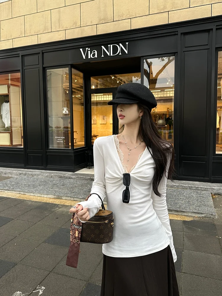 Women's Slim Fit Long Sve V-Ne Knot Base irt Casual Sle Autumn Top Tee-Color adient Simple Versatile Innerwear
Women's Slim Fit Long Sve V-Ne Knot Base irt Casual Sle Autumn Top Tee-Color adient Simple Versatile Innerwear