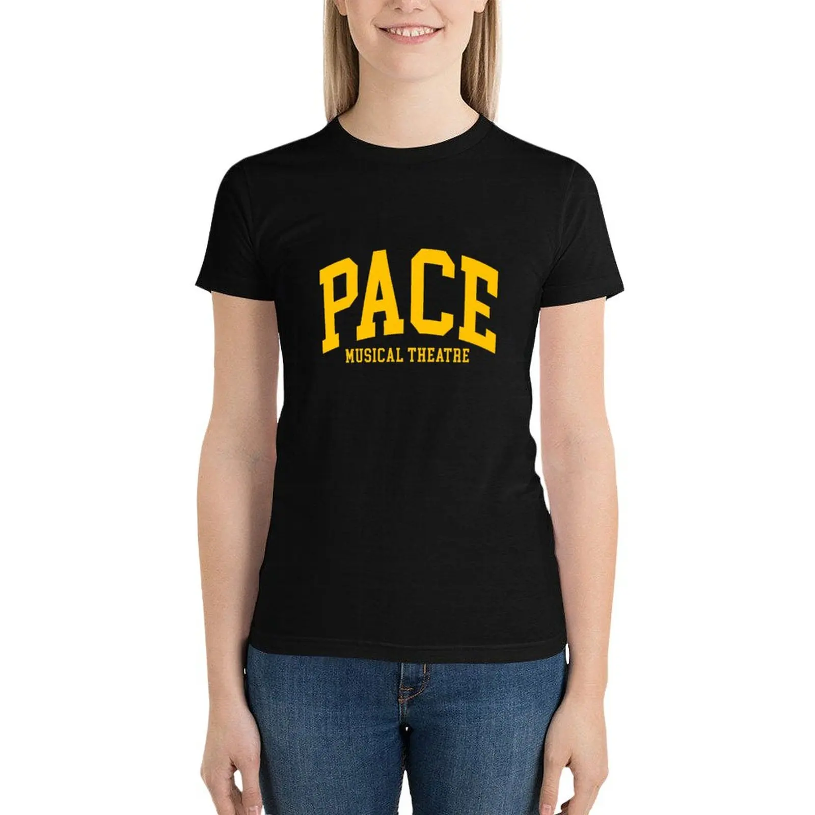 pace musical theatre - college font curved T-Shirt summer top kawaii clothes Blouse new edition t shirts for Women
pace musical theatre - college font curved T-Shirt summer top kawaii clothes Blouse new edition t shirts for Women