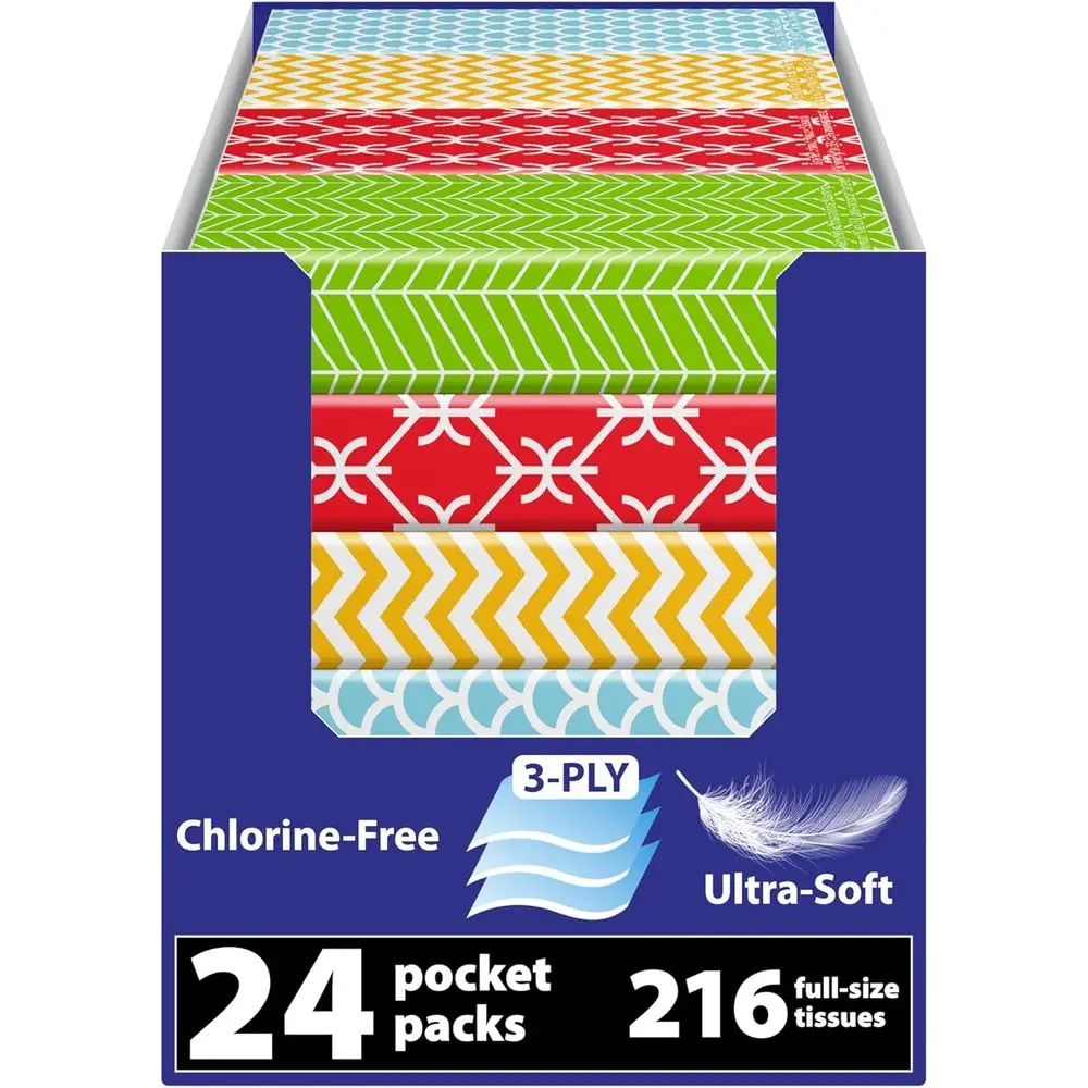 Compact 3-Ply Travel Tissue Packs - 24 Packs, 216 Count, Chlorine-Free, Suitable for Home, Car, School, Soft & Durable, Non-Blea
Compact 3-Ply Travel Tissue Packs - 24 Packs, 216 Count, Chlorine-Free, Suitable for Home, Car, School, Soft & Durable, Non-Blea