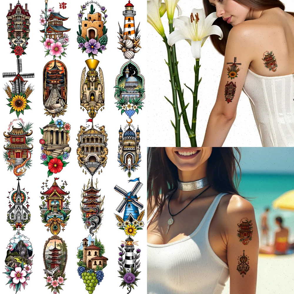 28pcs Temporary Tattoo Travel Tattoos New School Traditional Architectural Tattoos Scenic Tattoos Temporary Tattoo Stickers For
28pcs Temporary Tattoo Travel Tattoos New School Traditional Architectural Tattoos Scenic Tattoos Temporary Tattoo Stickers For