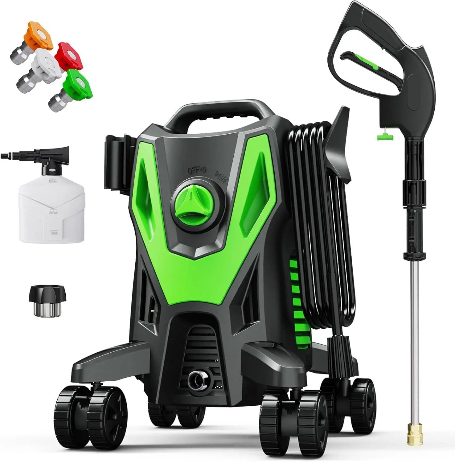 Electric Pressure Washer 4800 PSI 3.0 GPM High Power Washer with Anti-Tipping, 35FT Power Cord, Cleaning Machine with Foam Canno
Electric Pressure Washer 4800 PSI 3.0 GPM High Power Washer with Anti-Tipping, 35FT Power Cord, Cleaning Machine with Foam Canno