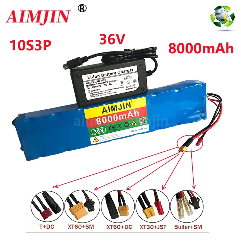 AIMJIN-36V Lithium-Ion Electric Scooter Battery Pack, 8000 mAh, Built-In BMS Protection, Long-Lasting Range
AIMJIN-36V Lithium-Ion Electric Scooter Battery Pack, 8000 mAh, Built-In BMS Protection, Long-Lasting Range