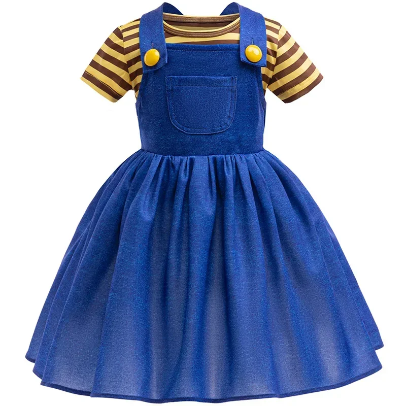 Girls' Dress Halloween Cosplay Set Striped Top Strap Skirt Set Party Dress Summer Casual Set Stage Performance Costumes
Girls' Dress Halloween Cosplay Set Striped Top Strap Skirt Set Party Dress Summer Casual Set Stage Performance Costumes