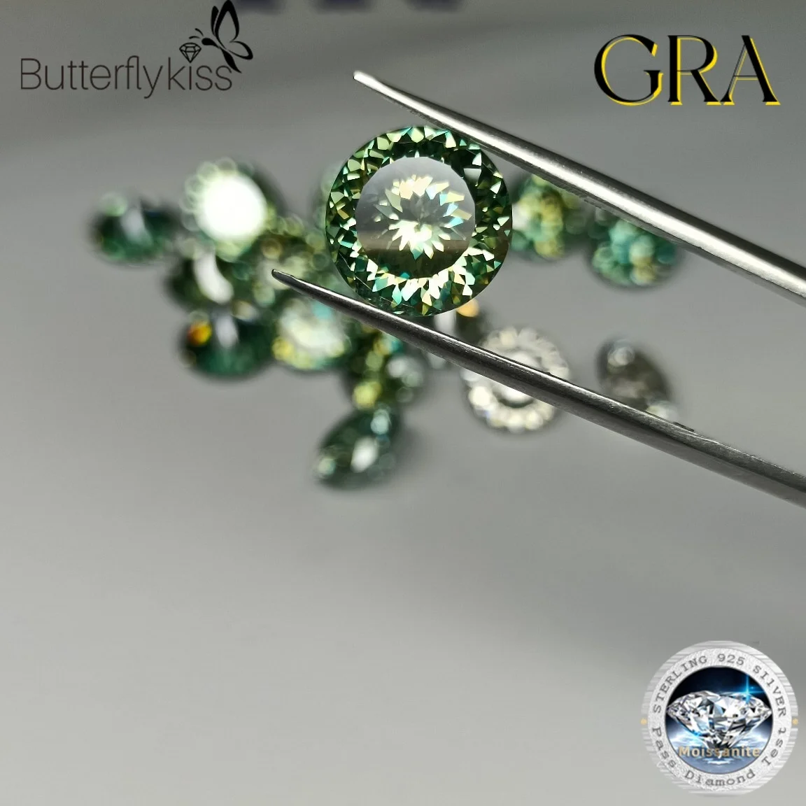 Butterflykiss Green Color VVS1 100 Faces Cut 0.5-6 Carat Round Moissanite Loose Diamond Stone For DIY Jewelry Making With GRA
Butterflykiss Green Color VVS1 100 Faces Cut 0.5-6 Carat Round Moissanite Loose Diamond Stone For DIY Jewelry Making With GRA