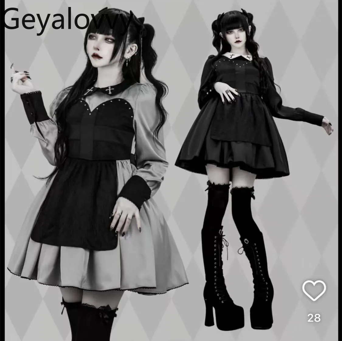 2026 Spring New Japanese Style Lapel Patchwork Long Sleeve Dress Sweet Girl Dark Lolita Style High Waist Slimming Dresses
2026 Spring New Japanese Style Lapel Patchwork Long Sleeve Dress Sweet Girl Dark Lolita Style High Waist Slimming Dresses