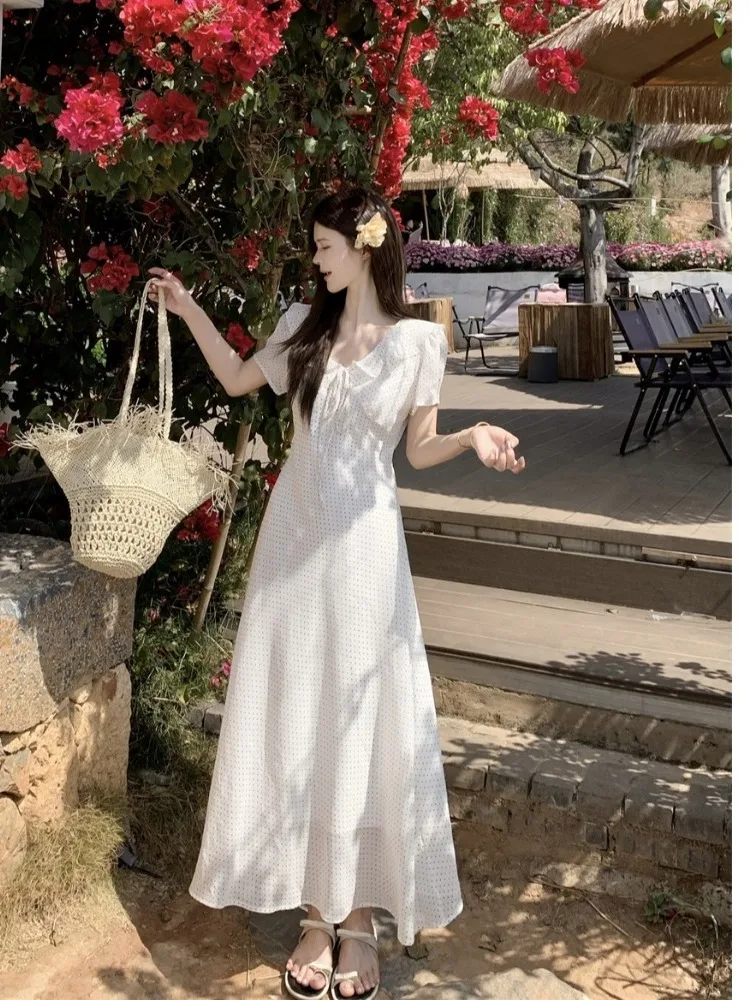 plus Size Women's Summer Polka Dot Short Sleeve A-Line Dress with Lace Collar High Waist Commuter Style Korean Fashion
plus Size Women's Summer Polka Dot Short Sleeve A-Line Dress with Lace Collar High Waist Commuter Style Korean Fashion