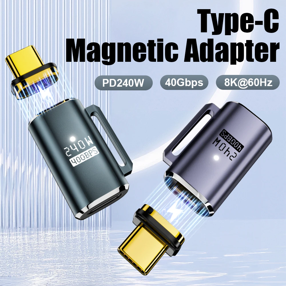240W USB C Magnetic Fast Charging Adapter USB4.0 Thunderbolt3/4 40Gbps Data Transfer Converter 8K@60Hz Type C Connector
240W USB C Magnetic Fast Charging Adapter USB4.0 Thunderbolt3/4 40Gbps Data Transfer Converter 8K@60Hz Type C Connector