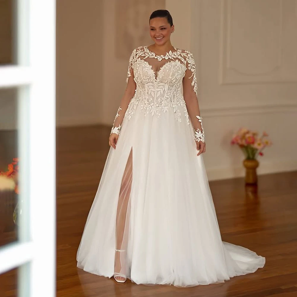 Luxury Wedding Dress Tull Wedding Gowns A Line Lace Appliques Sleeveless Plus Size Bridal Gowns Customized Dress For Wedding
Luxury Wedding Dress Tull Wedding Gowns A Line Lace Appliques Sleeveless Plus Size Bridal Gowns Customized Dress For Wedding