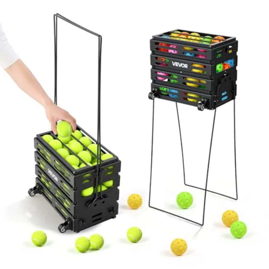 Tennis Ball Hopper Holds/ Tennis Pickleball Basket Cart with Wheels for Easy Pick Up Portable Pickleball Caddy with Heavy-Duty
Tennis Ball Hopper Holds/ Tennis Pickleball Basket Cart with Wheels for Easy Pick Up Portable Pickleball Caddy with Heavy-Duty