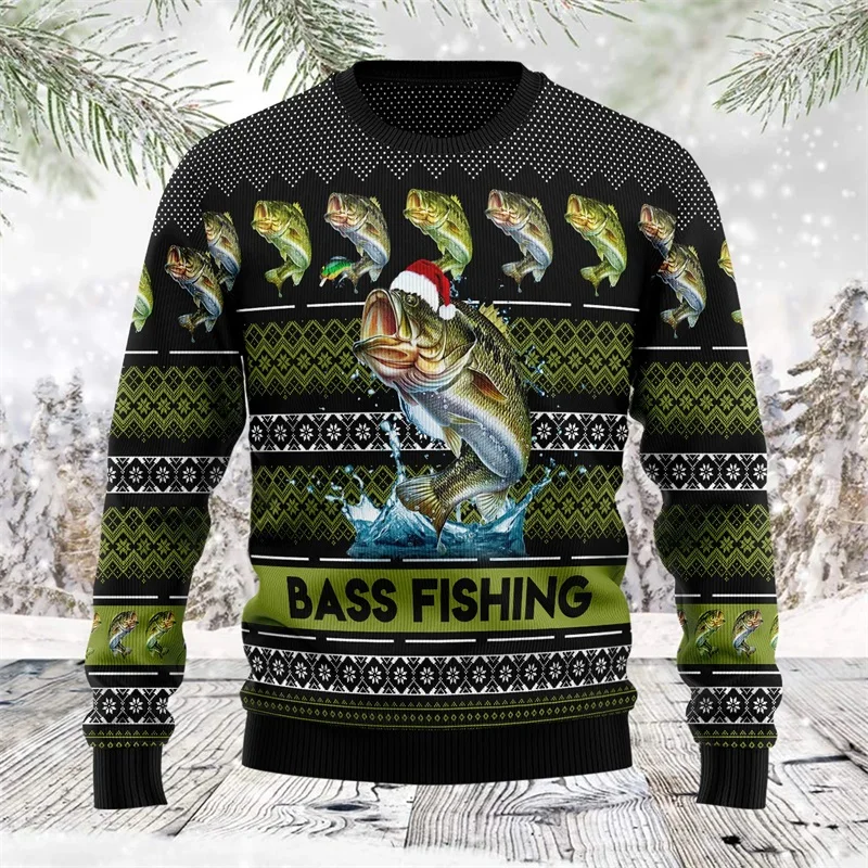 3D Printed Christmas Bass Fish Pattern Men's Ugly Christmas Sweater Winter Unisex Casual Warm Knitwear Pullover Sweatshirt Top
3D Printed Christmas Bass Fish Pattern Men's Ugly Christmas Sweater Winter Unisex Casual Warm Knitwear Pullover Sweatshirt Top
