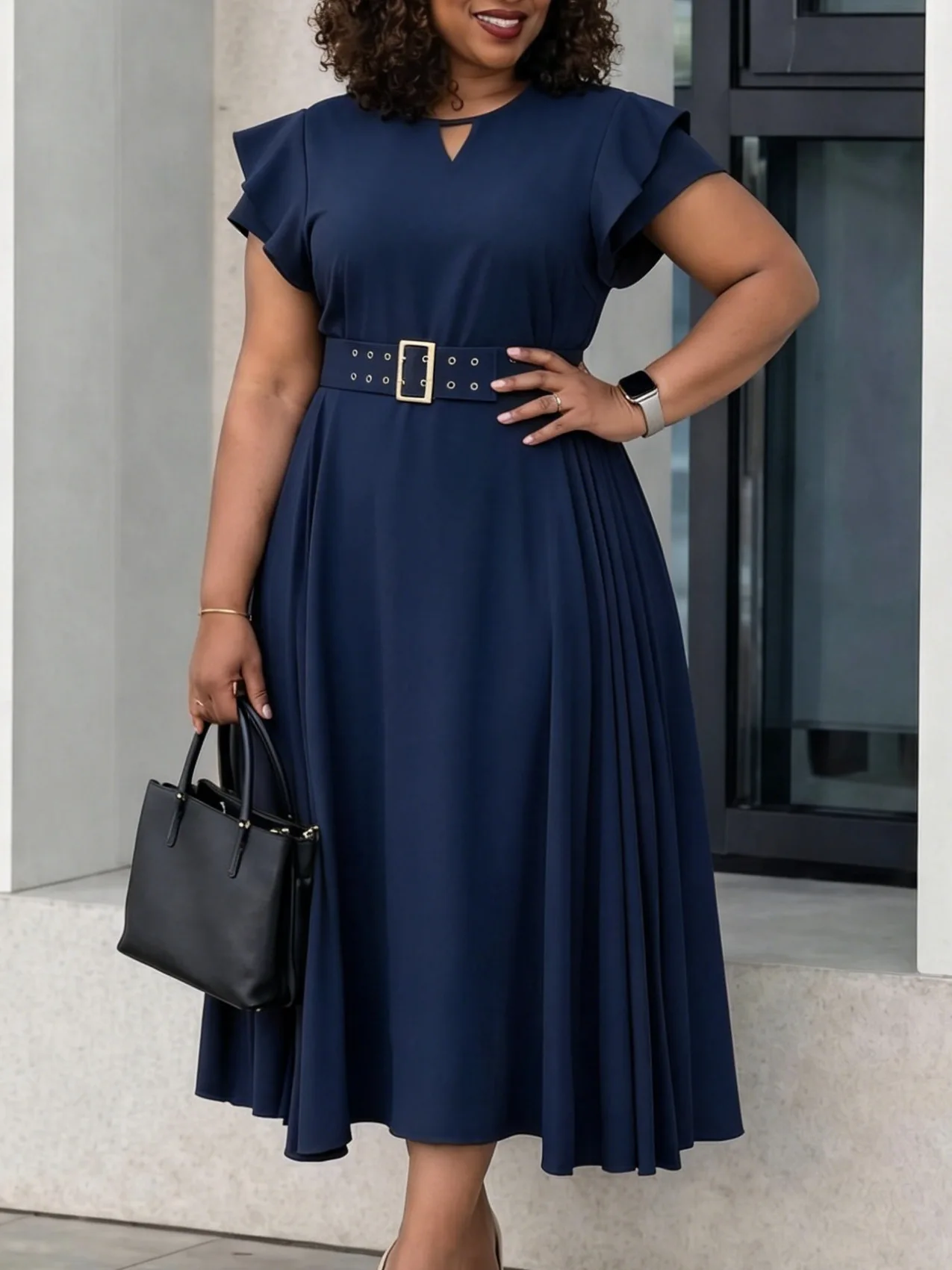 Women's Ruffled Short Sleeve Dress Solid Color High Waist Mid-Length Pleated Summer New Fashion
Women's Ruffled Short Sleeve Dress Solid Color High Waist Mid-Length Pleated Summer New Fashion