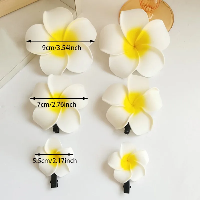 5.5/7/9cm Plumeria Flower Women Hairpins Egg Flower Exquisite Barrette Hawaiian Wedding Artificial Headwear Hair Clips For Girls
5.5/7/9cm Plumeria Flower Women Hairpins Egg Flower Exquisite Barrette Hawaiian Wedding Artificial Headwear Hair Clips For Girls
