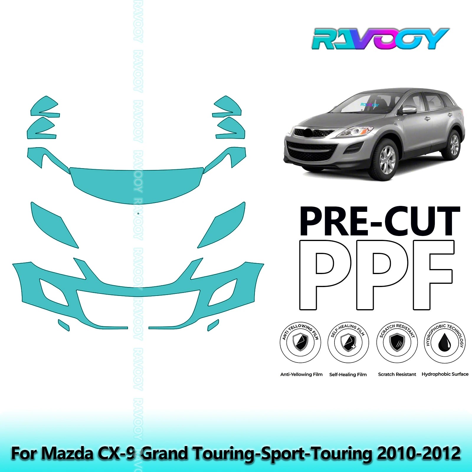8.5Mil Precut Paint Protection Film PPF Clear Bra Front Kit For Mazda CX-9 Grand Touring-Sport-Touring 2010-2012
8.5Mil Precut Paint Protection Film PPF Clear Bra Front Kit For Mazda CX-9 Grand Touring-Sport-Touring 2010-2012
