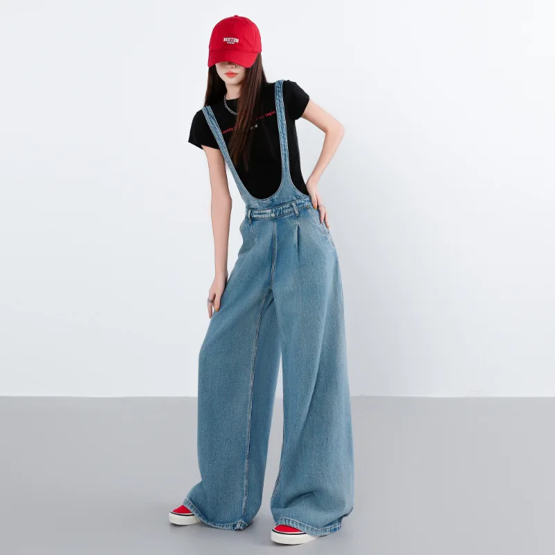 Anti-Aging Denim Overalls Women's Loose Casual Korean Style Slimming Floor-Length Straight Leg Pants Cotton Polyester
Anti-Aging Denim Overalls Women's Loose Casual Korean Style Slimming Floor-Length Straight Leg Pants Cotton Polyester