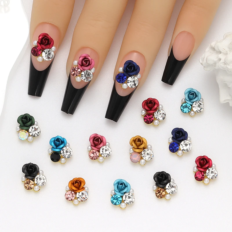 10pcs 3D Metal Floral nail Art Charms Glitter come rhinestone Pearl Rose design nail decoration DIY fashion jewelry accessories
10pcs 3D Metal Floral nail Art Charms Glitter come rhinestone Pearl Rose design nail decoration DIY fashion jewelry accessories