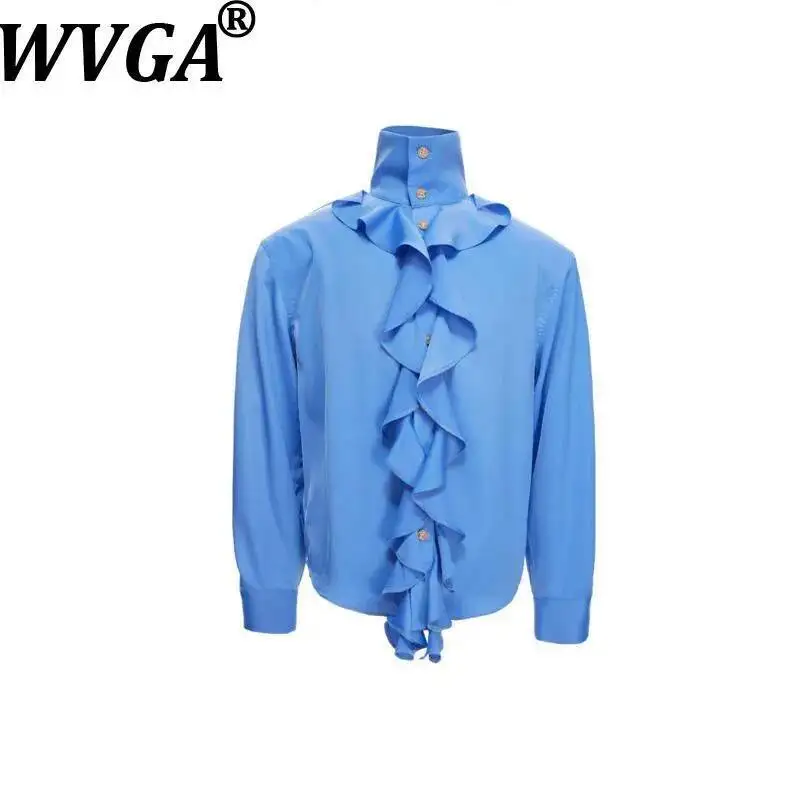 WVGA Spring Autumn New Man Luxurious Ruffled Trendy Long Sleeve Shirt Niche Chic Casual Draped Ice Silk Brass Buttons Top W23315
WVGA Spring Autumn New Man Luxurious Ruffled Trendy Long Sleeve Shirt Niche Chic Casual Draped Ice Silk Brass Buttons Top W23315