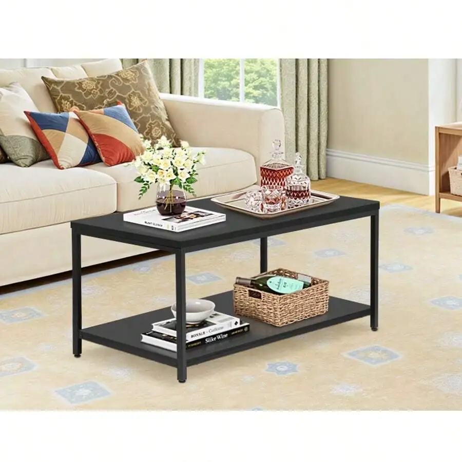 Industrial Coffee Table With Storage Shelf For Living Room, Wood Look Accent Furniture With Vintage Wooden Board Stable Metal
Industrial Coffee Table With Storage Shelf For Living Room, Wood Look Accent Furniture With Vintage Wooden Board Stable Metal
