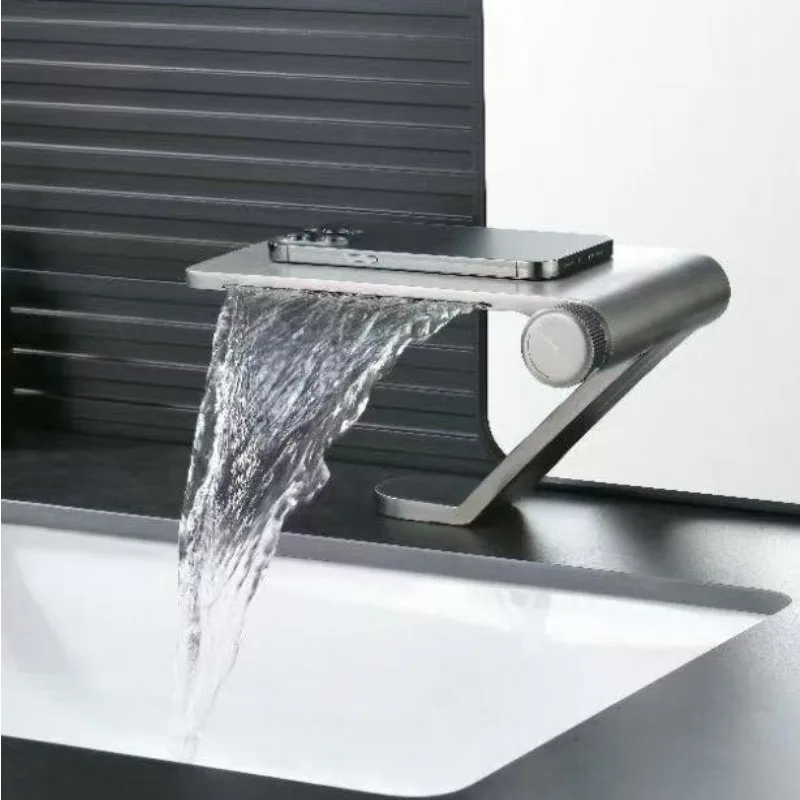 Waterfall Basin Hot and Cold Mixer Crane Faucet Copper Hotel Bathroom Washbasin Creative Design
Waterfall Basin Hot and Cold Mixer Crane Faucet Copper Hotel Bathroom Washbasin Creative Design