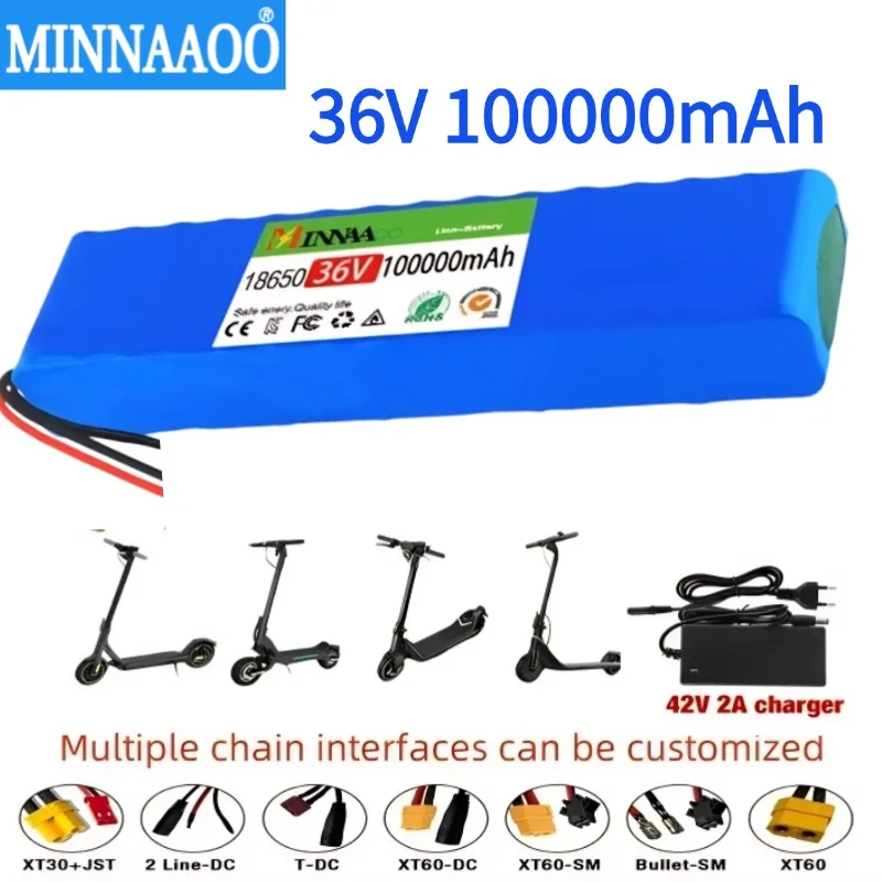 10S3P 36V 100000mAh 36V lithium battery pack 18650 lithium battery suitable for Xiaomi M365 electric scooter battery+42V charger
10S3P 36V 100000mAh 36V lithium battery pack 18650 lithium battery suitable for Xiaomi M365 electric scooter battery+42V charger