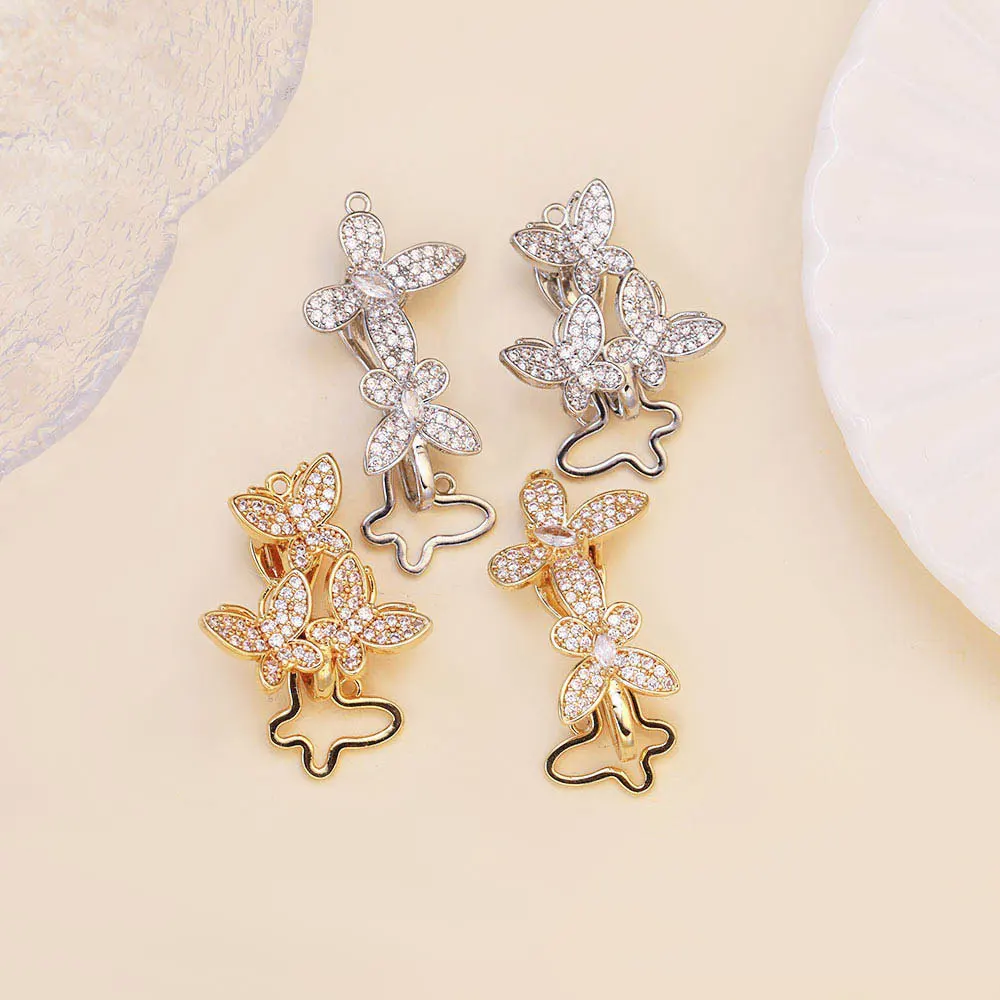 1 Piece of Copper Plated Gold Micro-inlaid Zircon Butterfly Connector DIY Pearl Necklace Bracelet Material Jewelry Accessories
1 Piece of Copper Plated Gold Micro-inlaid Zircon Butterfly Connector DIY Pearl Necklace Bracelet Material Jewelry Accessories