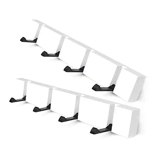 White Wall-Mounted Wooden Coat Rack 2-Pack With 4 Space-Saving Fold-Down Hooks, Slim Modern Design For Narrow Entryways
White Wall-Mounted Wooden Coat Rack 2-Pack With 4 Space-Saving Fold-Down Hooks, Slim Modern Design For Narrow Entryways