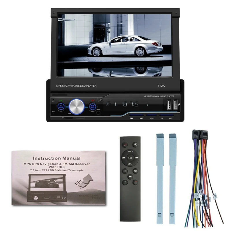 Car Stereo Audio Radio Bluetooth 1DIN 7 Inch HD Retractable Touch-Screen Monitor MP5 Carplay Multimedia Player
Car Stereo Audio Radio Bluetooth 1DIN 7 Inch HD Retractable Touch-Screen Monitor MP5 Carplay Multimedia Player