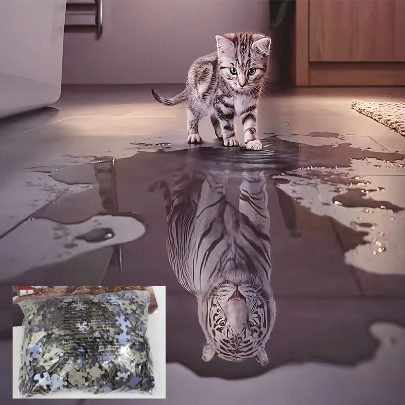 1000pcs Artistic Cat Tiger Reflection Puzzle 69x51cm (27.2x20.1in) Challenging Brain Teaser for Adults,Relaxing Home Activity
1000pcs Artistic Cat Tiger Reflection Puzzle 69x51cm (27.2x20.1in) Challenging Brain Teaser for Adults,Relaxing Home Activity