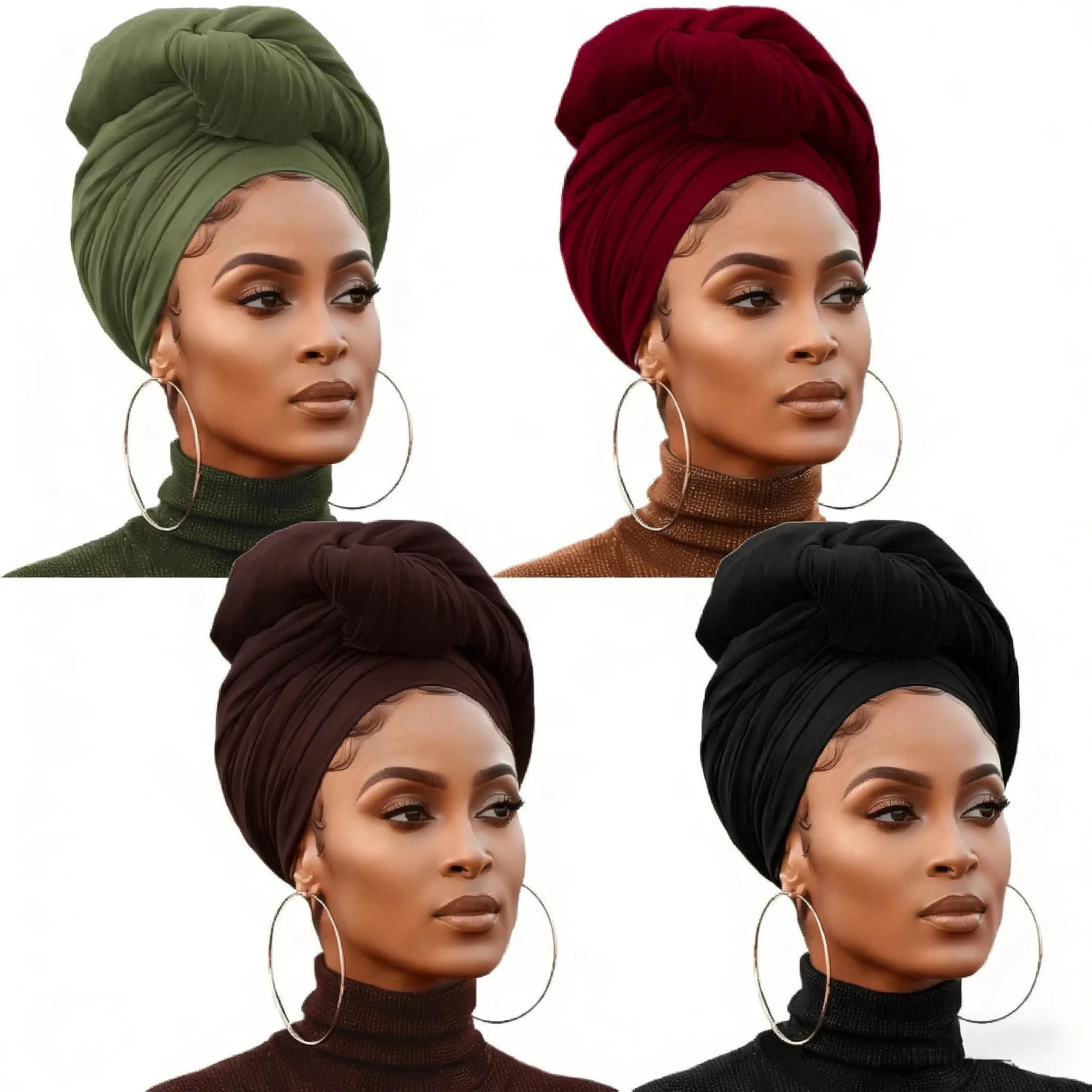 4pcs Women Black Elastic Knit Headscarf, Lightweight & Breathable Solid Color Long Headscarf, Spring/Summer For Dress
4pcs Women Black Elastic Knit Headscarf, Lightweight & Breathable Solid Color Long Headscarf, Spring/Summer For Dress