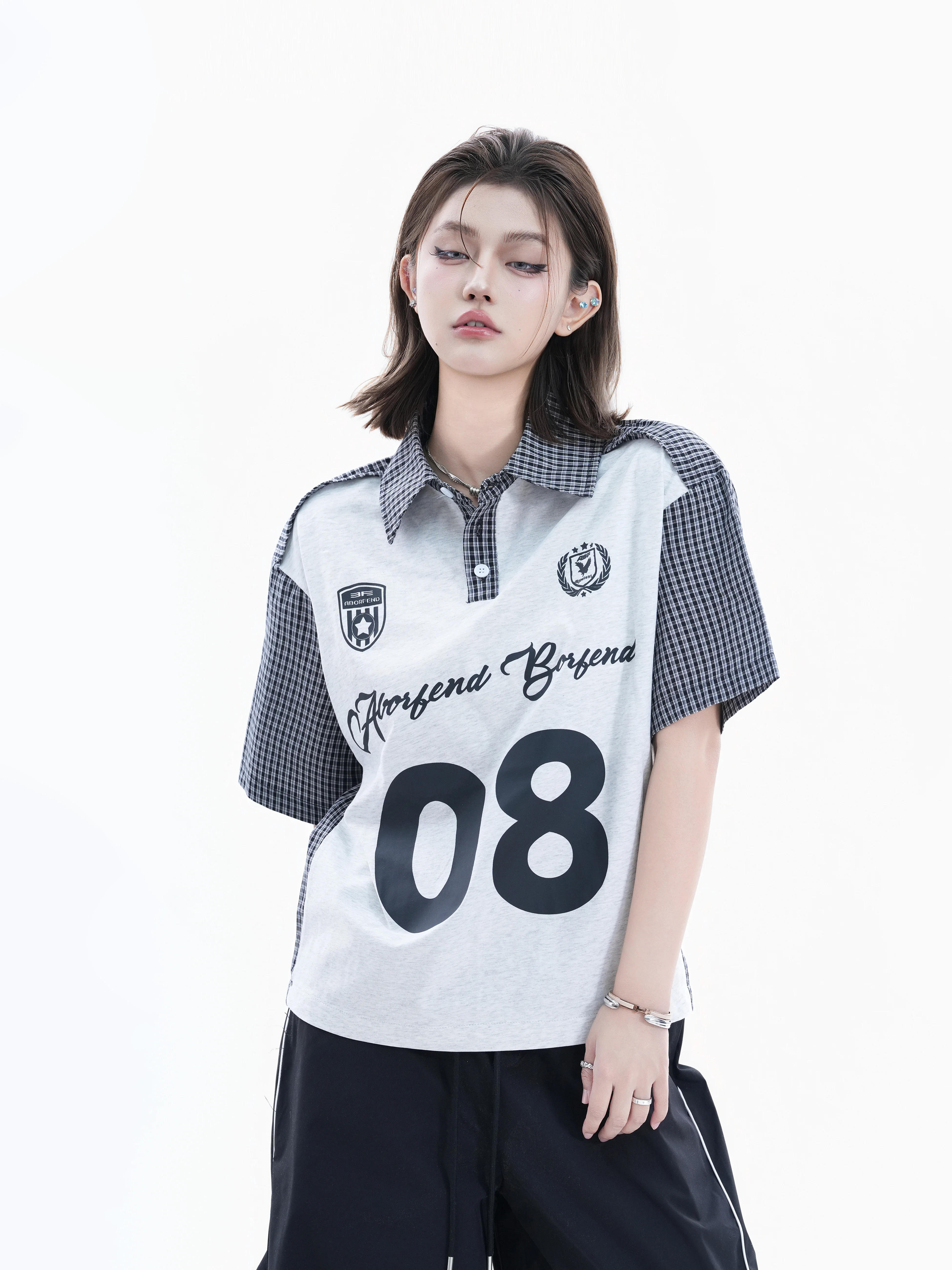 American Style Small Ball Shirt Women's Plaid Print Short Sleeve Splice T-Shirt Couple's Fashion Summer Cotton Top
American Style Small Ball Shirt Women's Plaid Print Short Sleeve Splice T-Shirt Couple's Fashion Summer Cotton Top