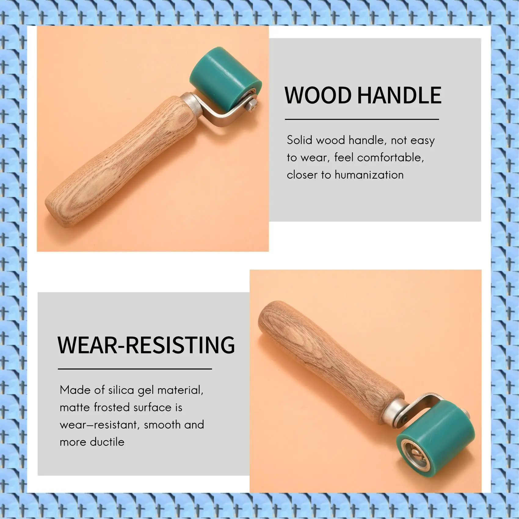 NOCM 40Mm Silicone Seam Hand Pressure Roller For Hot Air Heating Vinyl Welding Tool
NOCM 40Mm Silicone Seam Hand Pressure Roller For Hot Air Heating Vinyl Welding Tool
