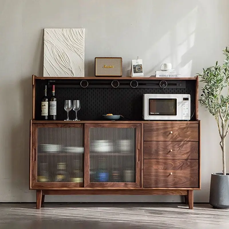 Dining side cabinet Black walnut side cabinet Household dining room furniture Solid wood integrated
Dining side cabinet Black walnut side cabinet Household dining room furniture Solid wood integrated