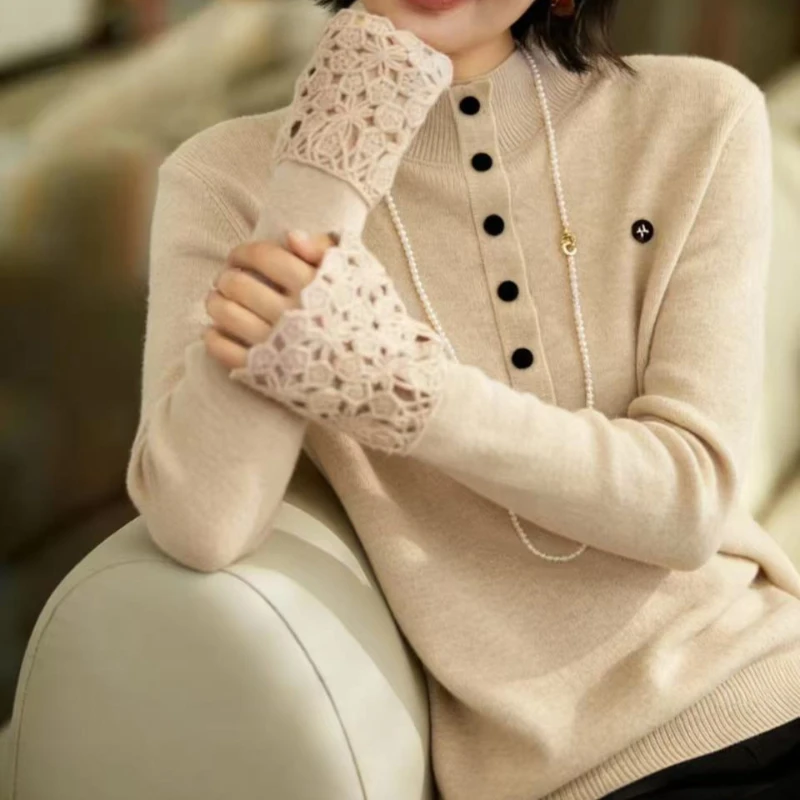 Женский вязаный ажурный свитер Све Све Туртлен База Irt Осень Зима F Трикотаж с высоким воротником Полая цветочная вышивка
Женский вязаный ажурный свитер Све Све Туртлен База Irt Осень Зима F Трикотаж с высоким воротником Полая цветочная вышивка