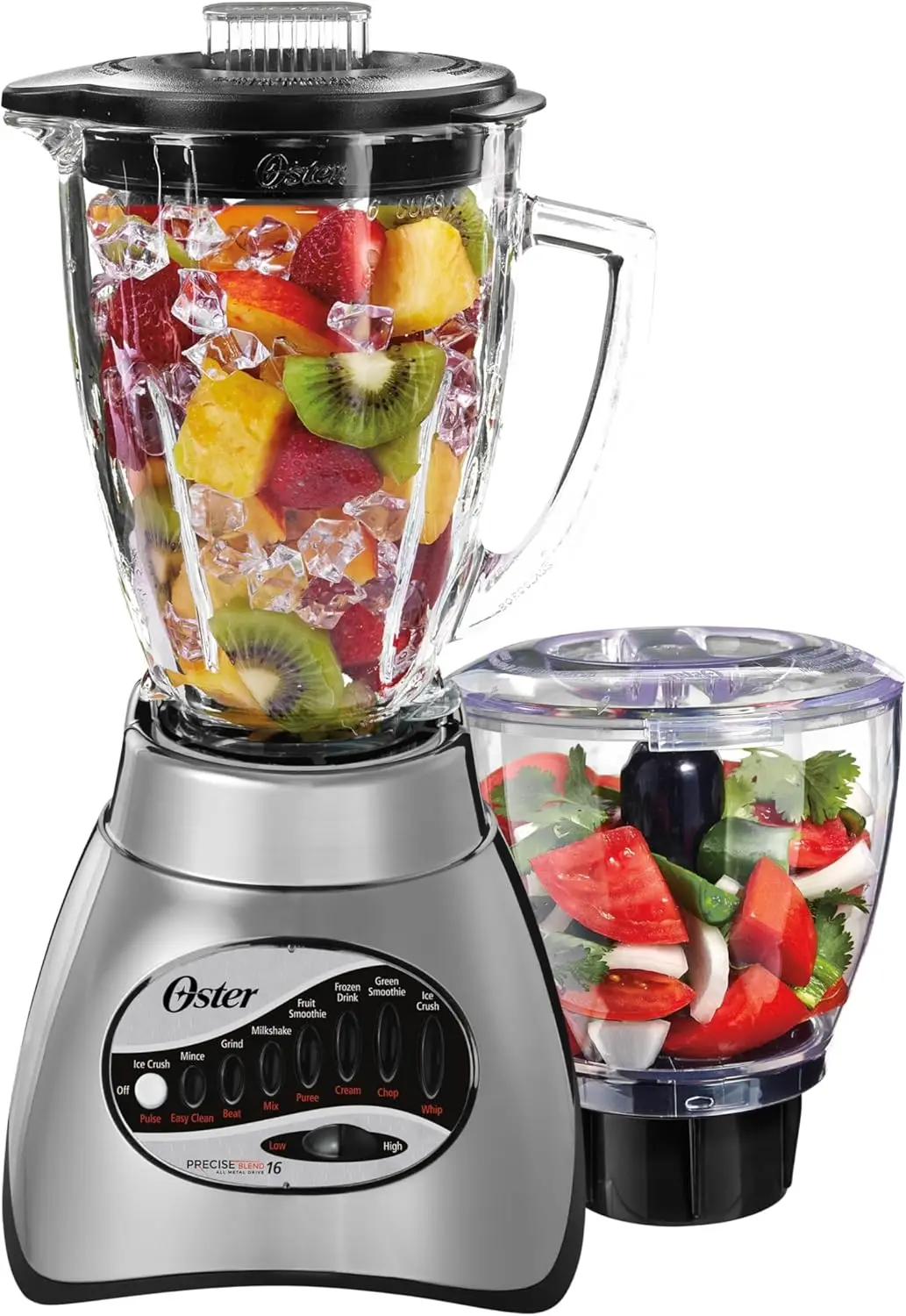 16-Speed Blender with Food Chopper & 6-Cup Glass Jar, Countertop Kitchen Blender, Brushed Nickel
16-Speed Blender with Food Chopper & 6-Cup Glass Jar, Countertop Kitchen Blender, Brushed Nickel