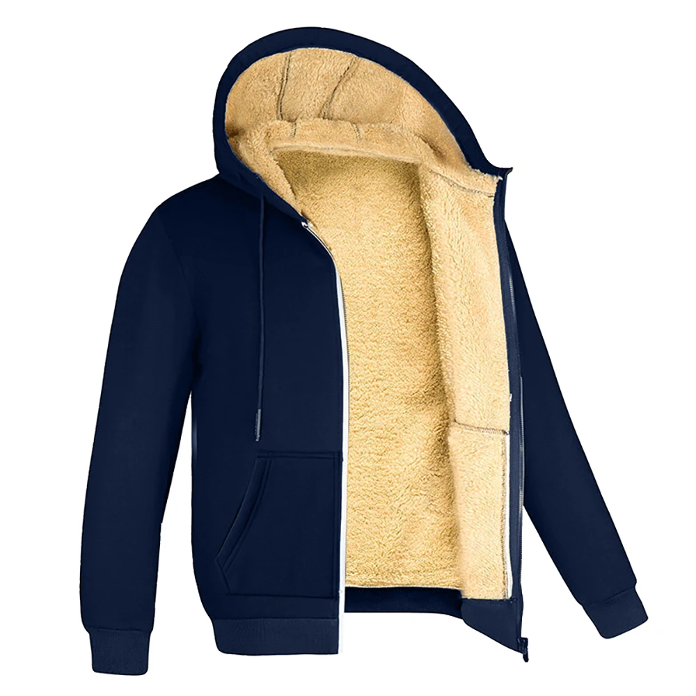Mens Fleece Lining Hoodie Jackets Windproof Full Zip Warm Coats Thicken Casual Outwear Sportswear Hooded Coats
Mens Fleece Lining Hoodie Jackets Windproof Full Zip Warm Coats Thicken Casual Outwear Sportswear Hooded Coats