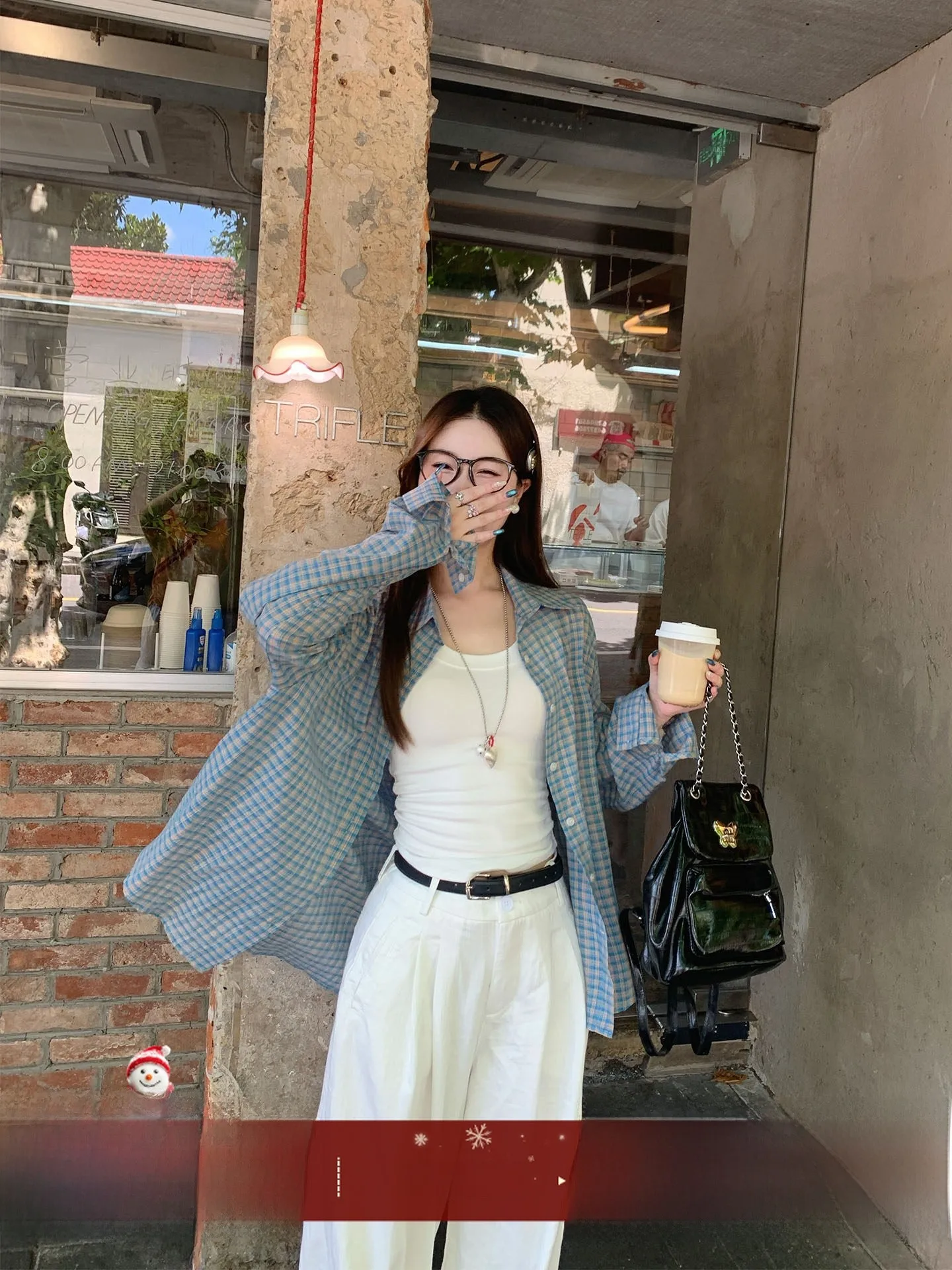 Blue Plaid Casual irt Jaet Women's Early Autumn 2025 New Lazy Sle Top Sve Long Collar Regular Fit Thin Model
Blue Plaid Casual irt Jaet Women's Early Autumn 2025 New Lazy Sle Top Sve Long Collar Regular Fit Thin Model