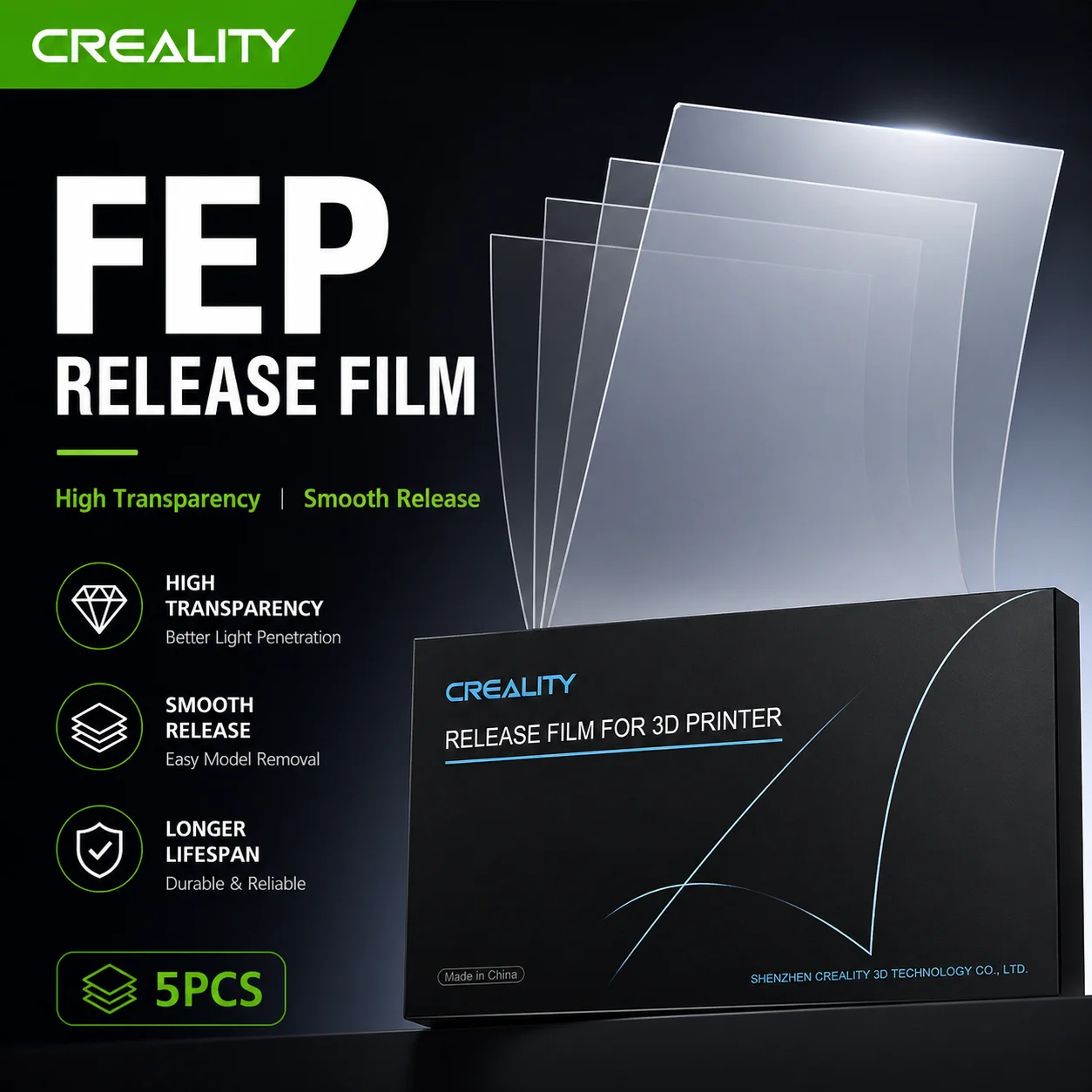 Creality 5PCS FEP Film Release Films for HALOT MAGE HALOT MAGE Pro Other 10Inch LCD SLA DLP 3D Printer 286x198x0.15mm
Creality 5PCS FEP Film Release Films for HALOT MAGE HALOT MAGE Pro Other 10Inch LCD SLA DLP 3D Printer 286x198x0.15mm
