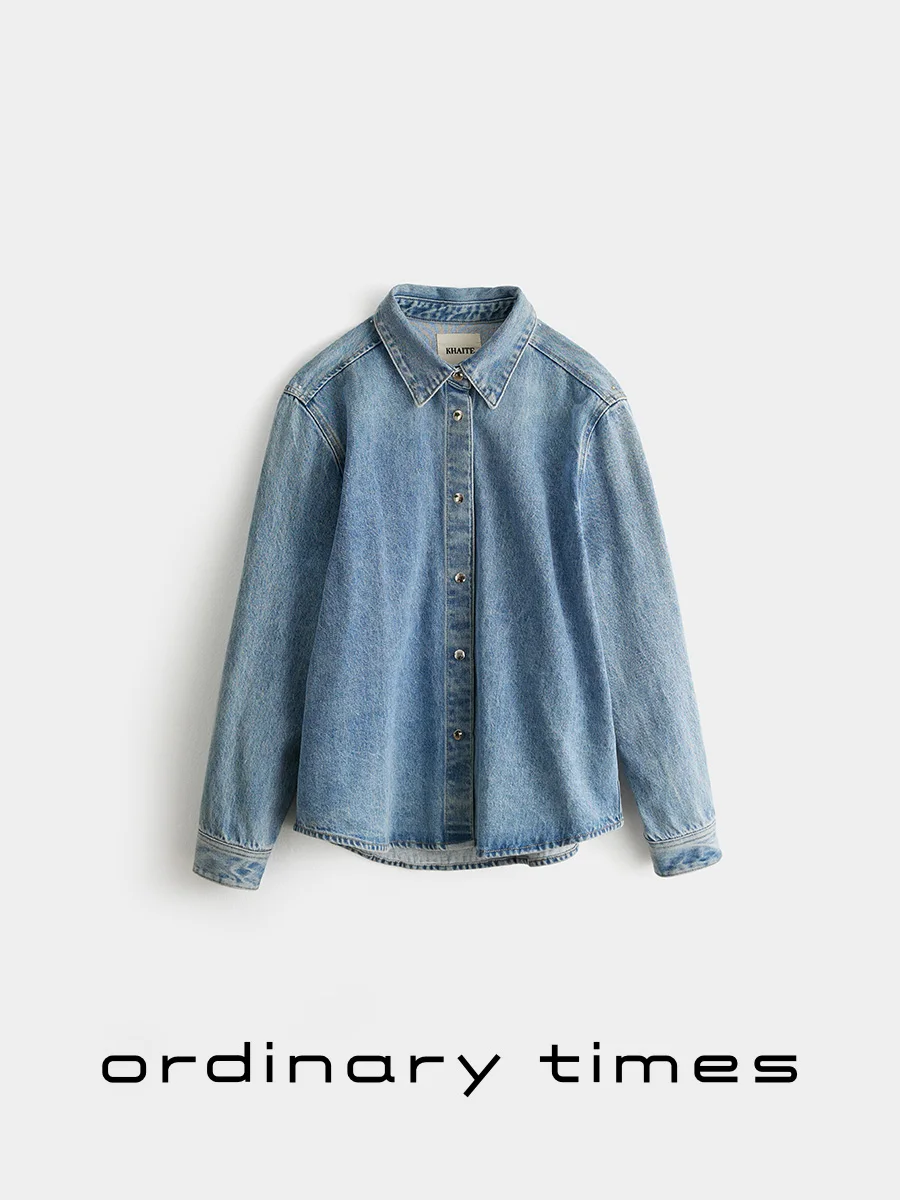 Ordinary times Casual Loose Fit Denim irt Metal Bule Waed Cotton Long Sve Women's Commute irt Comfortable Sle
Ordinary times Casual Loose Fit Denim irt Metal Bule Waed Cotton Long Sve Women's Commute irt Comfortable Sle